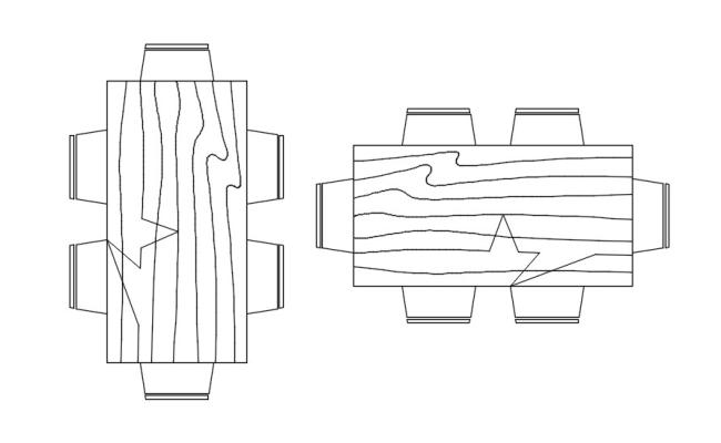Dining Table AutoCAD Exploded Structural Drawing with Detail