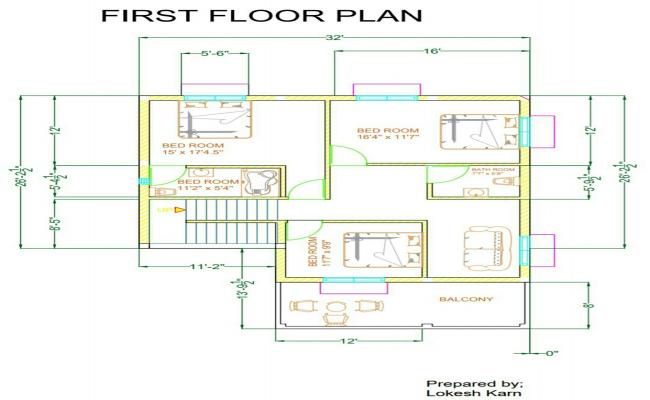 Second Storey Residential House Plan AutoCAD DWG Drawing File
