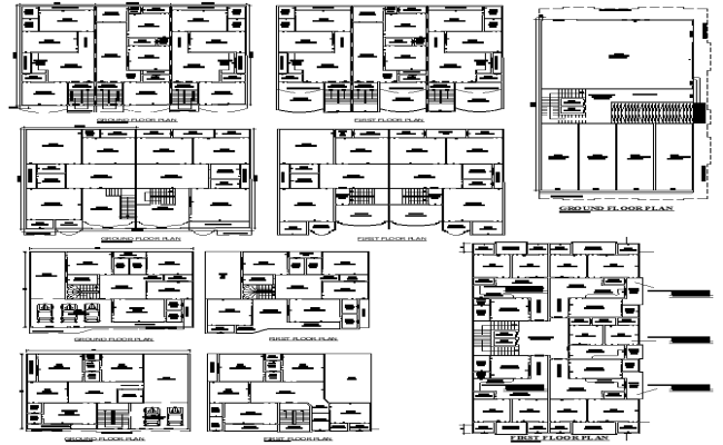 2 Floor Bungalow Architectural Designs in DWG Format