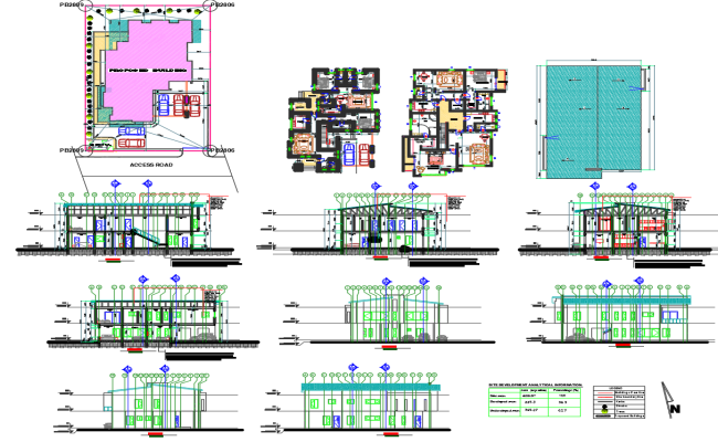 Two-Storey House Site Plan and Elevation in AutoCAD DWG File