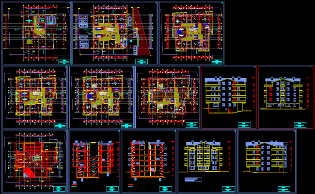 Modern Apartment AutoCAD File with Complete Architectural Drawings