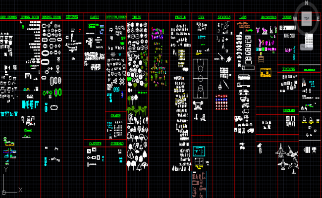 AutoCAD 2D Blocks CAD File for Architectural and Design Projects