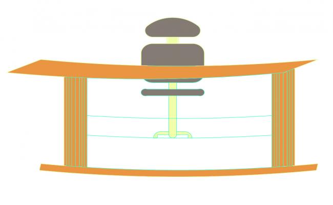 2D Elevation of Table and Chair in AutoCAD DWG Drawing