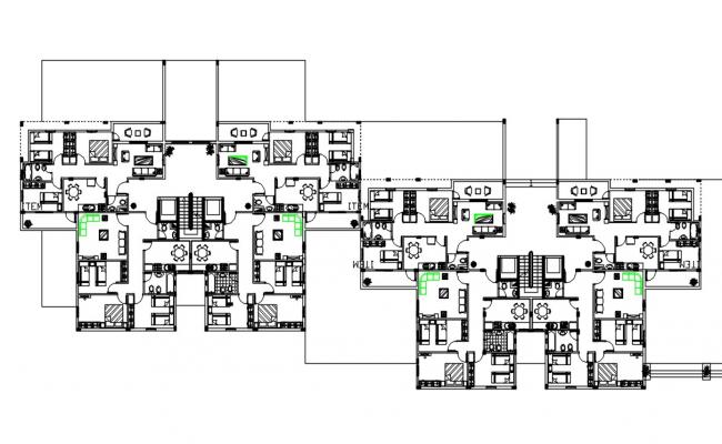 3 BHK Apartment Plan AutoCAD File