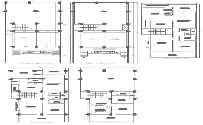 30ft x 64.5ft 3 BHK House Plan with Multi-Floor Plan Layout - Autocad DWG File 