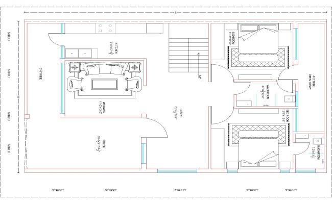 30'x46' House Layout Plan Ground Floor