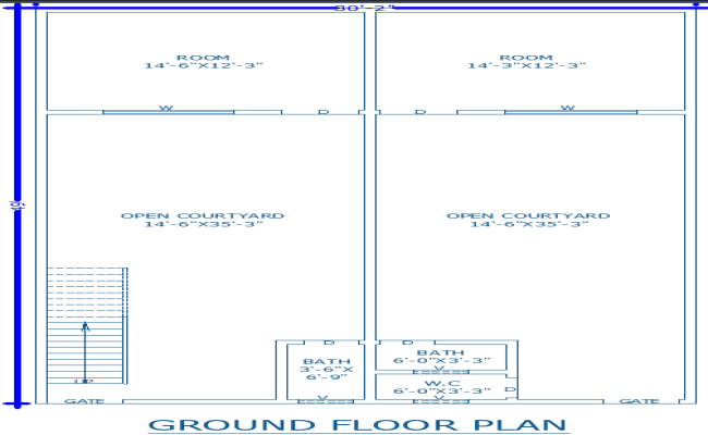 30×49 ft Single-Story Home Plan Design in AutoCAD DWG File