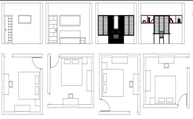 Bed Room Plan And . Furniture Details 