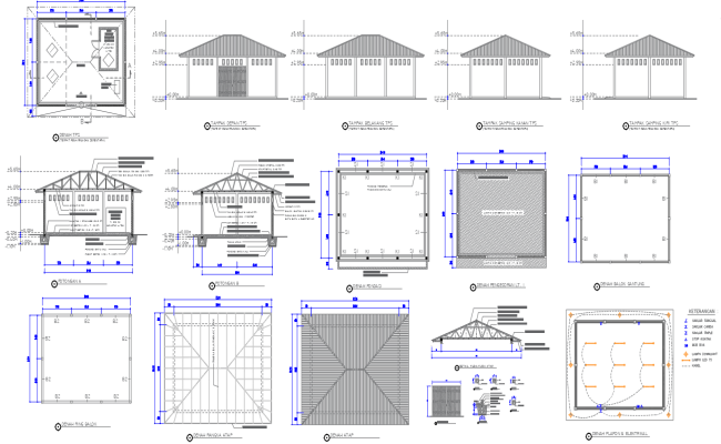 32'X26' Agricultural Storage Floor Plan with Sections, Elevations & Construction Details