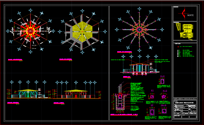 Small Commercial Building DWG CAD Drawing with Sections and Plans