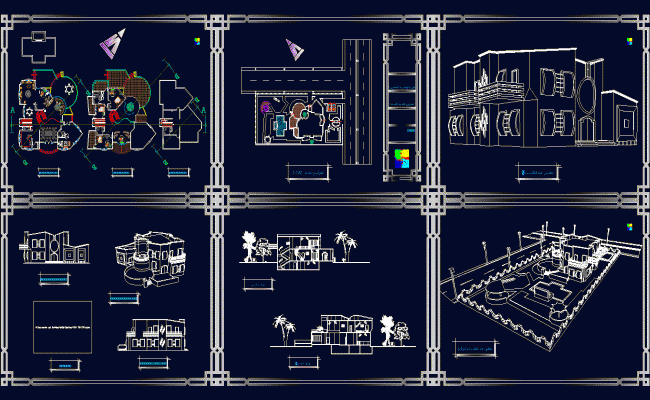 Modern Villa AutoCAD File with Complete 2D Architectural CAD Drawings