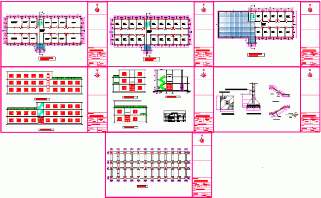 School Building AutoCAD DWG File with Plan Section and Elevation