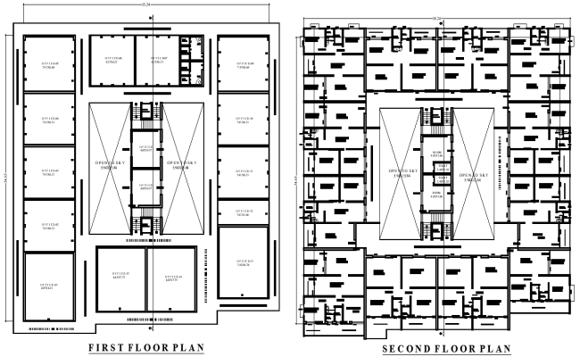 35.24m x 34.65m Commercial & Residential Layout with Office & House Plans | AutoCAD DWG File