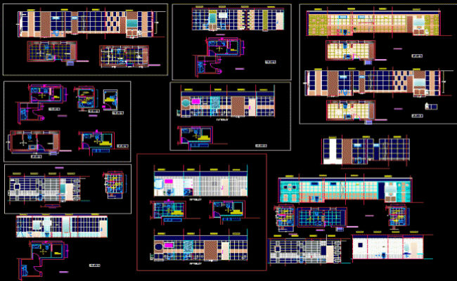 Bathroom and Toilet Section Layout in AutoCAD 2D DWG Drawing File