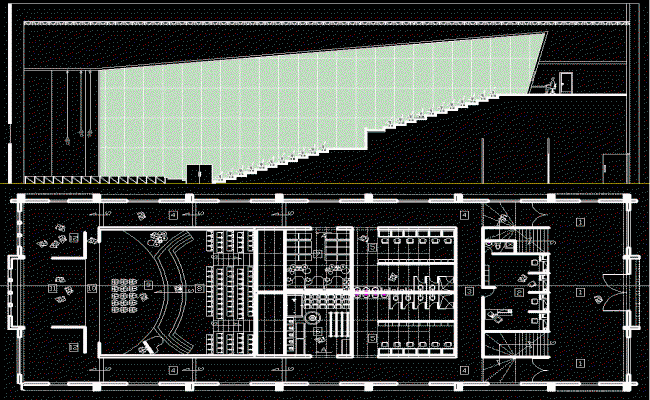 Theater Design CAD Layout with Seating Plan Drawing Detail Files