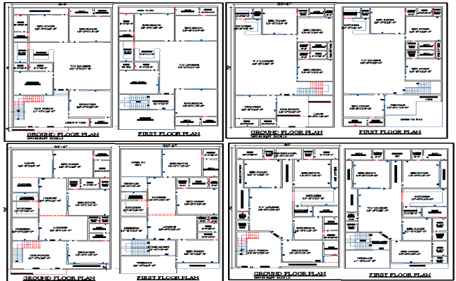 38.6x70 Double-Storey House Plan in AutoCAD DWG Format