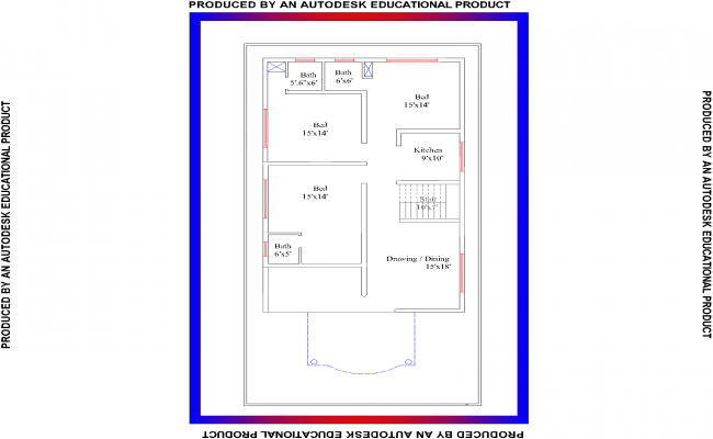 3BHK-Residential house plan view design in pdf
