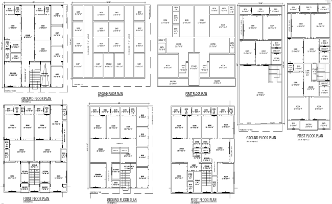 AutoCAD Drawing for 3BHK Units with Attached Shop Area