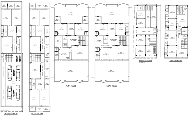 3BHK House Drawing in AutoCAD with Paint Design Details