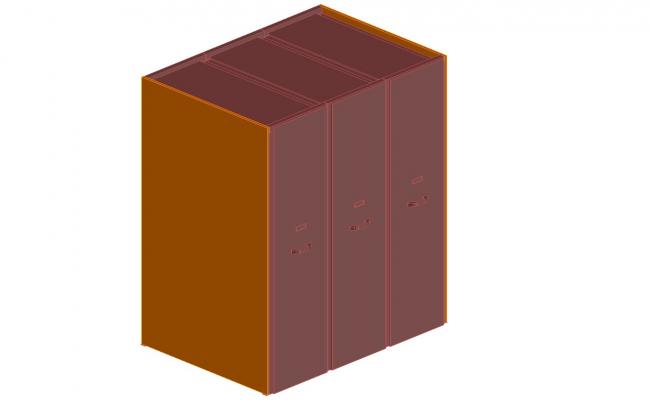 3D Iron Storage Locker CAD Blocks Free Download DWG File