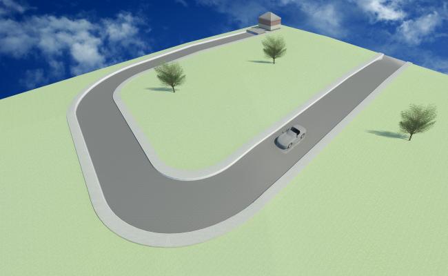 3D Road with Path way