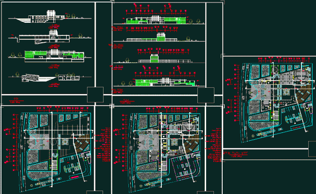 Cinema Hall AutoCAD Plan with Sections and Site Layout Designs