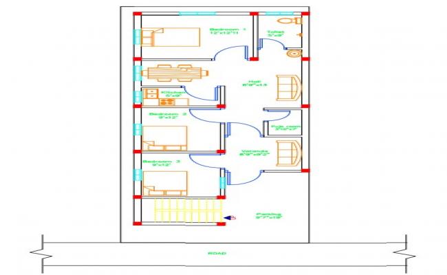 3bhk home design 25x75 download free PDF file