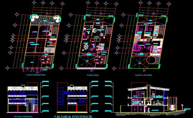 Family House CAD Drawings Download in 2D DWG Format for Design