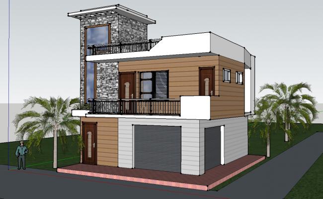 3d Residential Building SKP File
