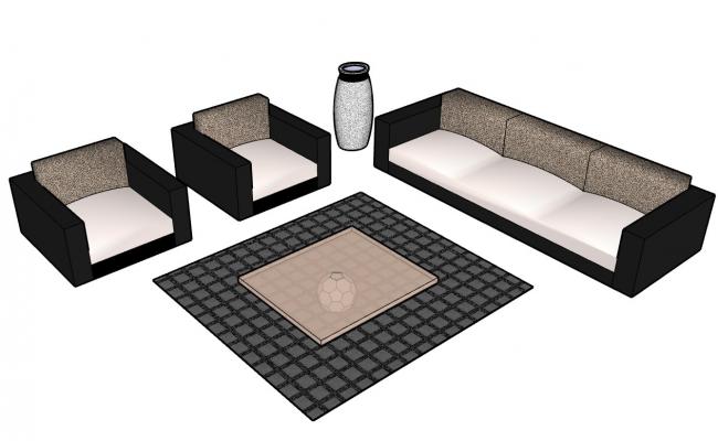 3d drawing room blocks for sketch up file 