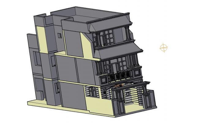 3d model of bungalows design in DWG file 