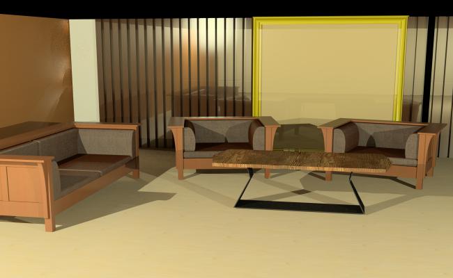 3d sofa set with wall elevations