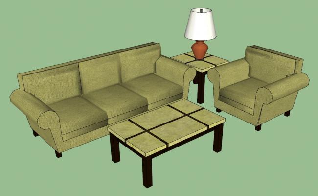 3d sofaset for furniture block with Sketchup File