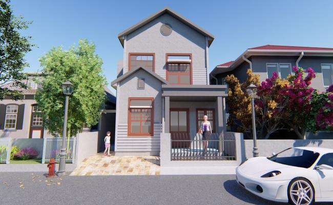 3D Home Elevation Model & Free SketchUp File with Exterior Files