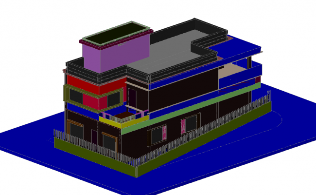Straight Line Concept CAD File with Modern Architectural Layout Design