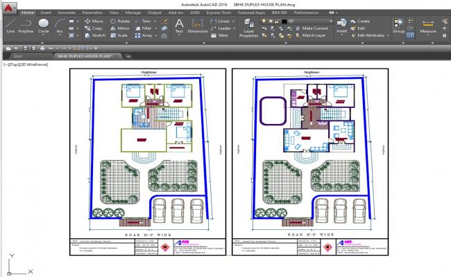 4 BHK Duplex House Plan AutoCAD Drawing 