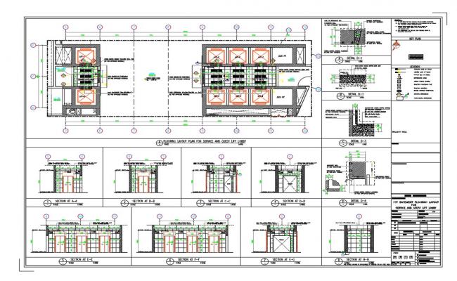 Detailed Elevator plan Layout for 4-Star Hotel in CAD Format File