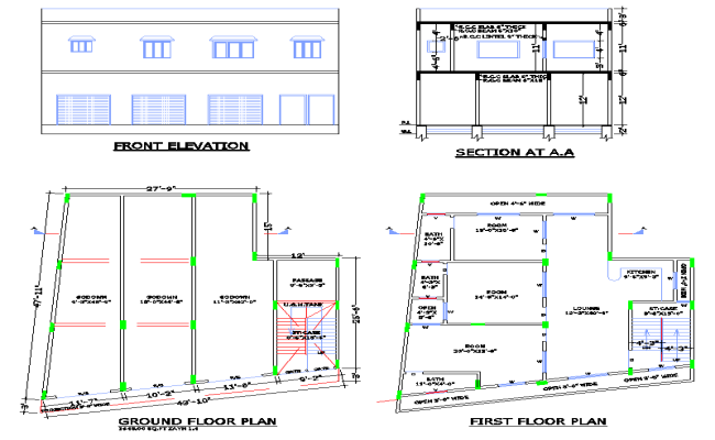 43x47 House and Commercial Plan in DWG AutoCAD File