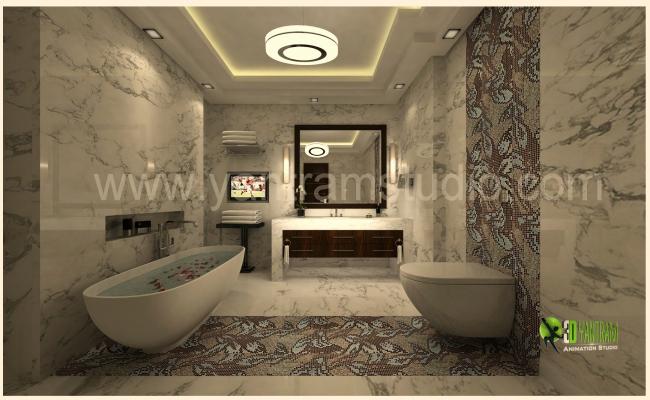 3D Bathroom Interior Design Rendering