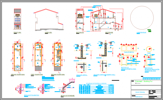 3 Storey Commercial Building AutoCAD DWG File with Full Details