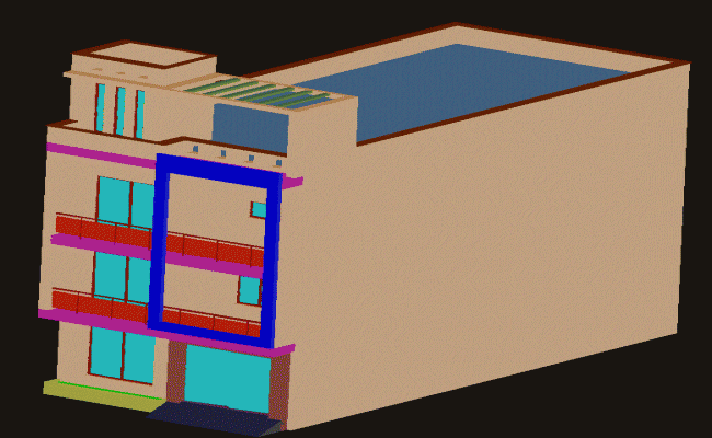 3D Raw House AutoCAD Drawing with Detailed Architectural Layouts