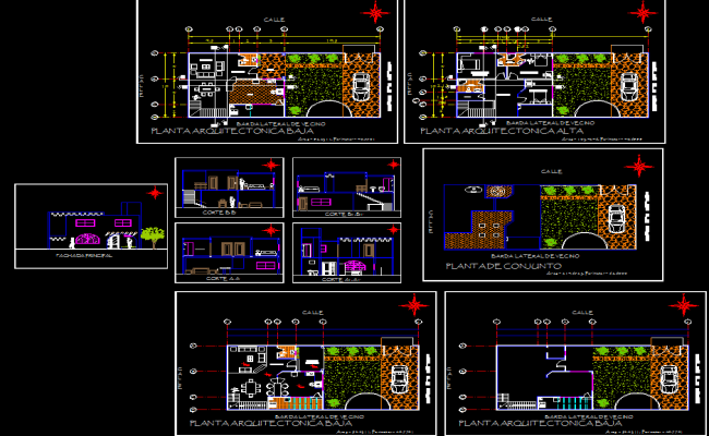 Modern Two Floor House AutoCAD DWG File with Plans and Sections
