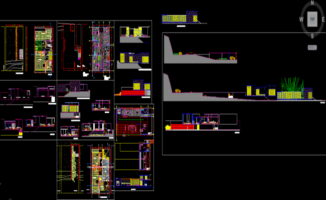 Modern Residential House AutoCAD DWG File with Floor Plan and Section
