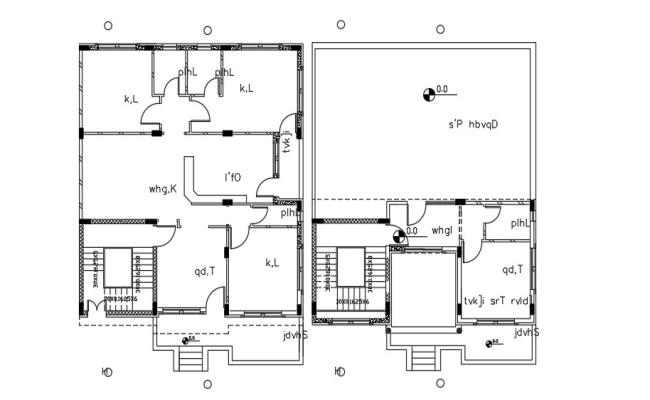 4 BHK House Plan Layout AutoCAD File