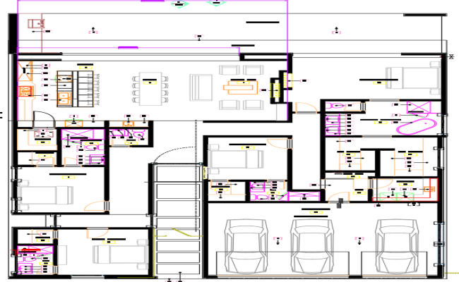 Luxurious 4BHK Residential Floor Plan in AutoCAD DWG Format