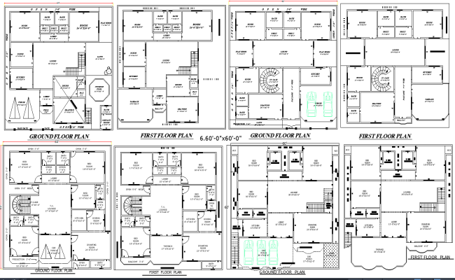 Unique 60x60 Modern House Design in AutoCAD DWG File