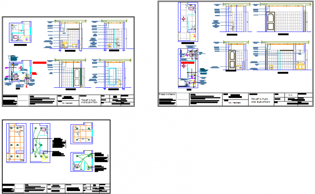 Toilet Detail Residential Building layout plan in DWG CAD File