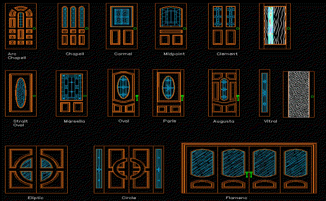 Wooden Doors 2D AutoCAD DWG Blocks with Detailed Design Layouts