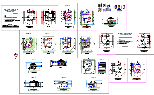 House DWG File with Complete Plans Sections Elevations and Details