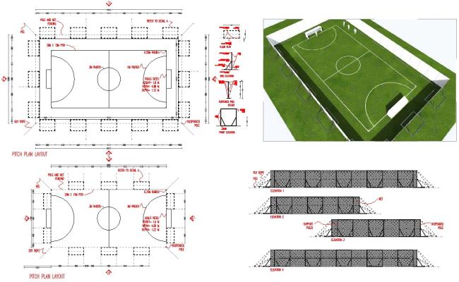 5 A SIDE PITCH AUTOCAD DRAWING